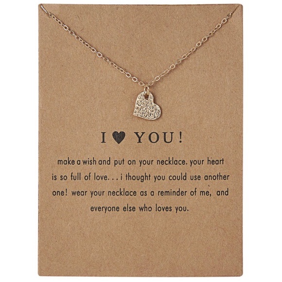 ⚡️2 for $15 Dainty Gold Tone “I 🖤 You” Necklace - Picture 3 of 6